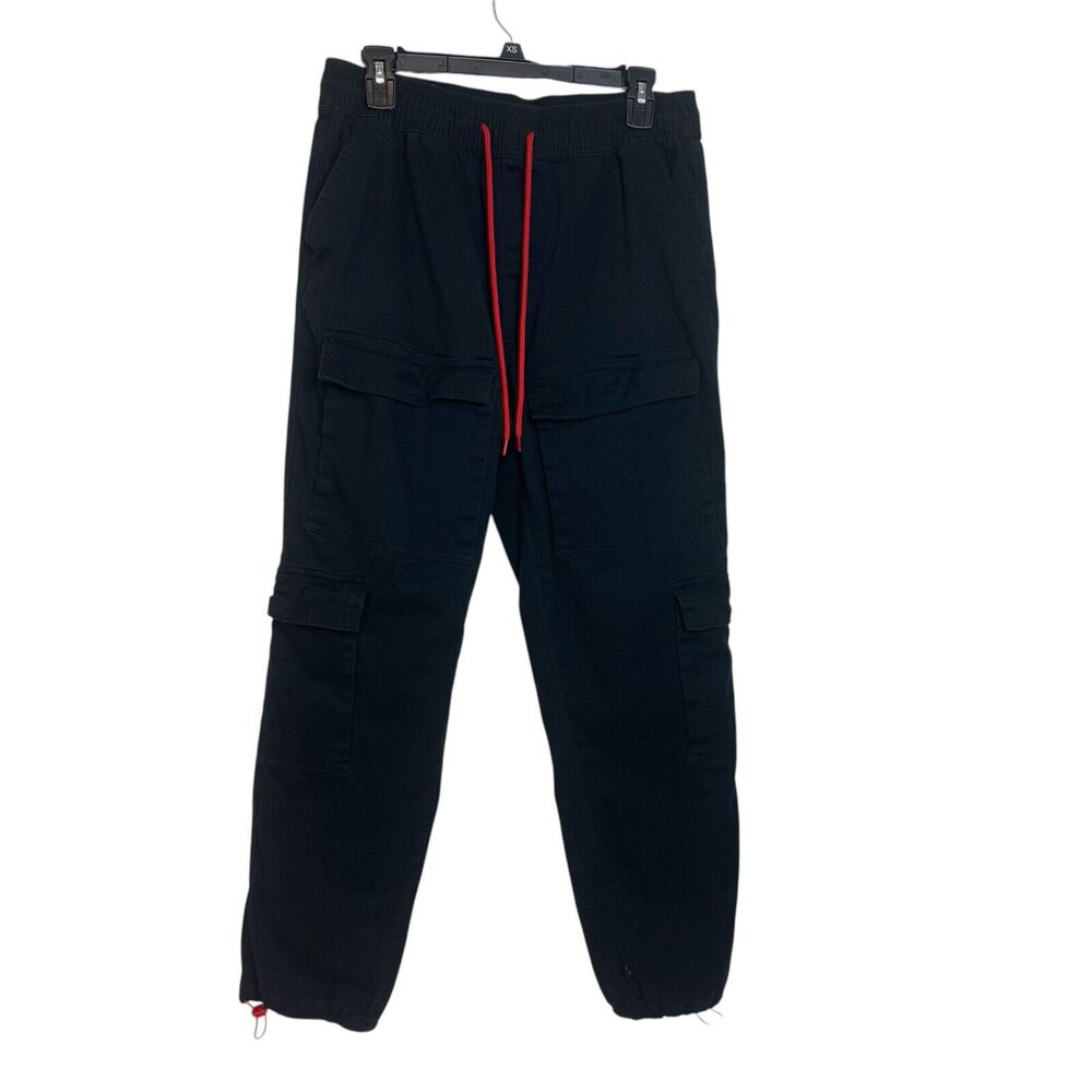 Rue21 Pants Men’s M Black Pull-on Oversized Jogger Cargo Cotton Streetwear
